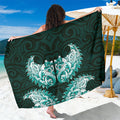 New Zealand Ta Moko Sarong Aotearoa Maori Chest Tattoo Turquoise