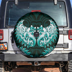 New Zealand Ta Moko Spare Tire Cover Aotearoa Maori Chest Tattoo Turquoise
