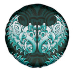 New Zealand Ta Moko Spare Tire Cover Aotearoa Maori Chest Tattoo Turquoise