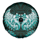 New Zealand Ta Moko Spare Tire Cover Aotearoa Maori Chest Tattoo Turquoise