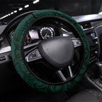 New Zealand Ta Moko Steering Wheel Cover Aotearoa Maori Chest Tattoo Turquoise