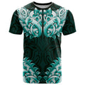 New Zealand Ta Moko T Shirt Aotearoa Maori Chest Tattoo Turquoise
