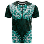 New Zealand Ta Moko T Shirt Aotearoa Maori Chest Tattoo Turquoise