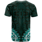 New Zealand Ta Moko T Shirt Aotearoa Maori Chest Tattoo Turquoise