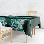 New Zealand Ta Moko Tablecloth Aotearoa Maori Chest Tattoo Turquoise