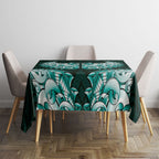 New Zealand Ta Moko Tablecloth Aotearoa Maori Chest Tattoo Turquoise