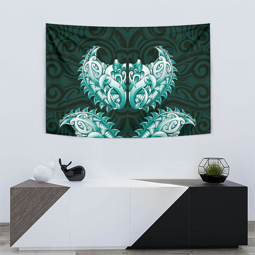 New Zealand Ta Moko Tapestry Aotearoa Maori Chest Tattoo Turquoise