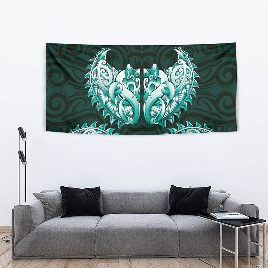 New Zealand Ta Moko Tapestry Aotearoa Maori Chest Tattoo Turquoise
