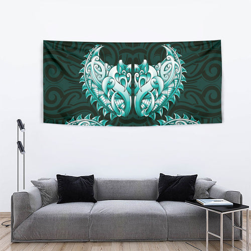 New Zealand Ta Moko Tapestry Aotearoa Maori Chest Tattoo Turquoise
