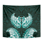 New Zealand Ta Moko Tapestry Aotearoa Maori Chest Tattoo Turquoise