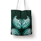 New Zealand Ta Moko Tote Bag Aotearoa Maori Chest Tattoo Turquoise