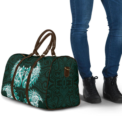 New Zealand Ta Moko Travel Bag Aotearoa Maori Chest Tattoo Turquoise
