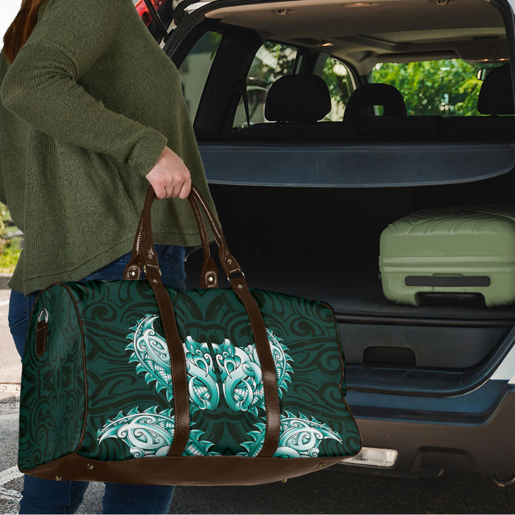 New Zealand Ta Moko Travel Bag Aotearoa Maori Chest Tattoo Turquoise