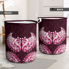 New Zealand Ta Moko Laundry Basket Aotearoa Maori Chest Tattoo Pink