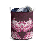 New Zealand Ta Moko Laundry Basket Aotearoa Maori Chest Tattoo Pink