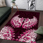 New Zealand Ta Moko Area Rug Aotearoa Maori Chest Tattoo Pink