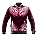 New Zealand Ta Moko Baseball Jacket Aotearoa Maori Chest Tattoo Pink