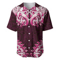 New Zealand Ta Moko Baseball Jersey Aotearoa Maori Chest Tattoo Pink