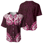 New Zealand Ta Moko Baseball Jersey Aotearoa Maori Chest Tattoo Pink
