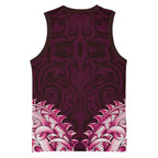 New Zealand Ta Moko Basketball Jersey Aotearoa Maori Chest Tattoo Pink