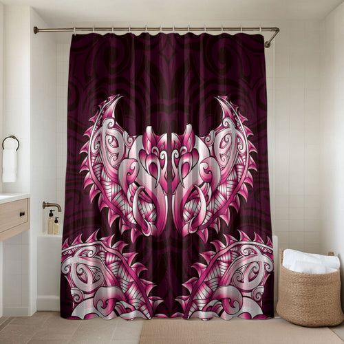 New Zealand Ta Moko Bathroom Set Aotearoa Maori Chest Tattoo Pink