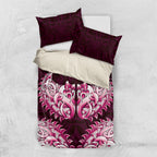 New Zealand Ta Moko Bedding Set Aotearoa Maori Chest Tattoo Pink