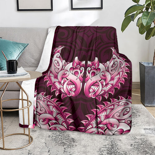 New Zealand Ta Moko Blanket Aotearoa Maori Chest Tattoo Pink