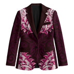 New Zealand Ta Moko Blazer Aotearoa Maori Chest Tattoo Pink
