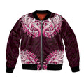 New Zealand Ta Moko Bomber Jacket Aotearoa Maori Chest Tattoo Pink