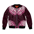 New Zealand Ta Moko Bomber Jacket Aotearoa Maori Chest Tattoo Pink