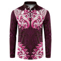 New Zealand Ta Moko Button Sweatshirt Aotearoa Maori Chest Tattoo Pink