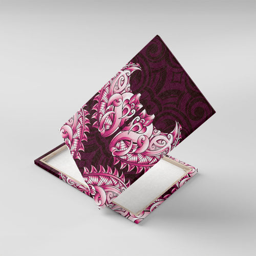 New Zealand Ta Moko Canvas Wall Art Aotearoa Maori Chest Tattoo Pink