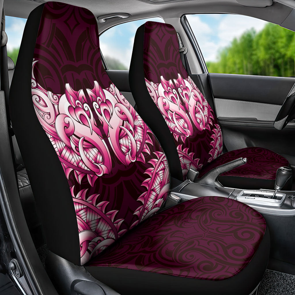 New Zealand Ta Moko Car Seat Cover Aotearoa Maori Chest Tattoo Pink