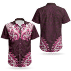 New Zealand Ta Moko Couples Matching Short Sleeve Bodycon Dress and Hawaiian Shirt Aotearoa Maori Chest Tattoo Pink