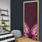 New Zealand Ta Moko Door Cover Aotearoa Maori Chest Tattoo Pink