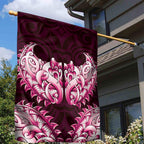 New Zealand Ta Moko Garden Flag Aotearoa Maori Chest Tattoo Pink