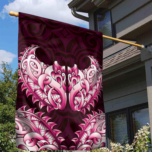 New Zealand Ta Moko Garden Flag Aotearoa Maori Chest Tattoo Pink