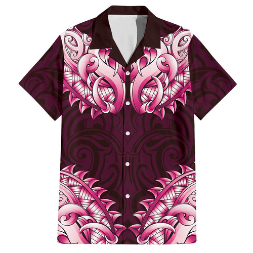 New Zealand Ta Moko Hawaiian Shirt Aotearoa Maori Chest Tattoo Pink