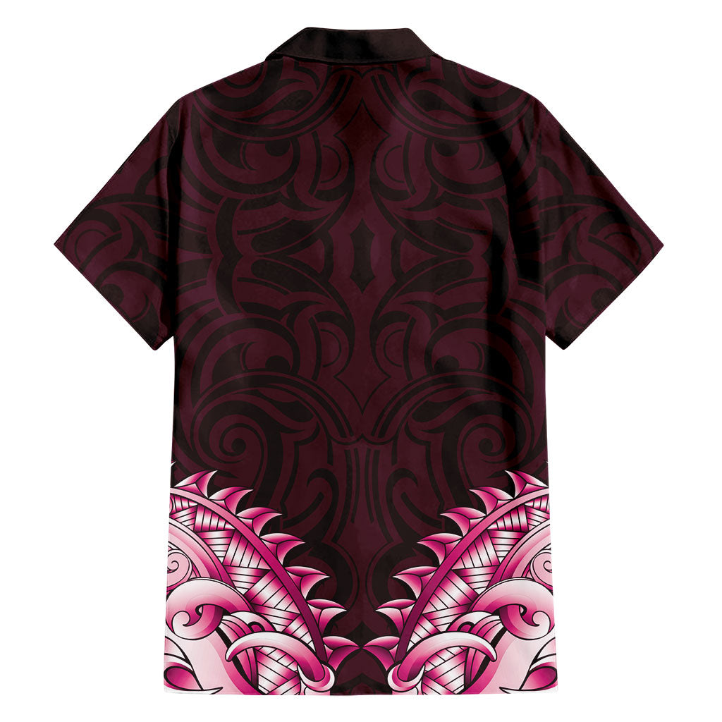 New Zealand Ta Moko Hawaiian Shirt Aotearoa Maori Chest Tattoo Pink