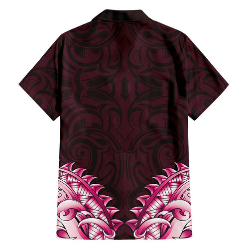 New Zealand Ta Moko Hawaiian Shirt Aotearoa Maori Chest Tattoo Pink
