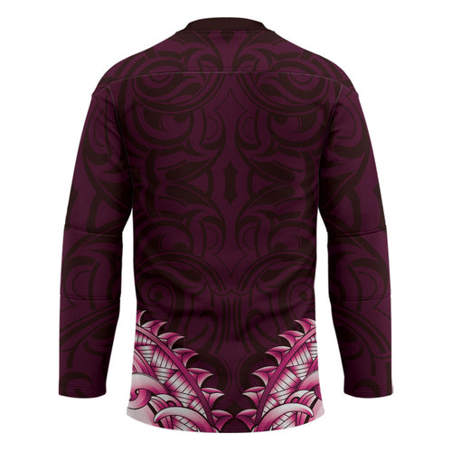 New Zealand Ta Moko Hockey Jersey Aotearoa Maori Chest Tattoo Pink
