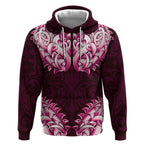 New Zealand Ta Moko Hoodie Aotearoa Maori Chest Tattoo Pink