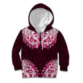 New Zealand Ta Moko Kid Hoodie Aotearoa Maori Chest Tattoo Pink