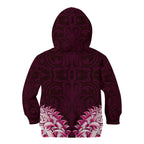 New Zealand Ta Moko Kid Hoodie Aotearoa Maori Chest Tattoo Pink