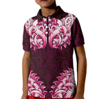 New Zealand Ta Moko Kid Polo Shirt Aotearoa Maori Chest Tattoo Pink