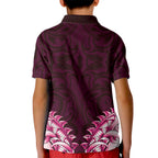 New Zealand Ta Moko Kid Polo Shirt Aotearoa Maori Chest Tattoo Pink