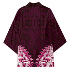 New Zealand Ta Moko Kimono Aotearoa Maori Chest Tattoo Pink