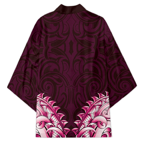 New Zealand Ta Moko Kimono Aotearoa Maori Chest Tattoo Pink