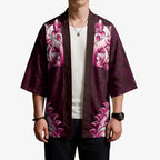 New Zealand Ta Moko Kimono Aotearoa Maori Chest Tattoo Pink