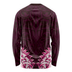 New Zealand Ta Moko Long Sleeve Shirt Aotearoa Maori Chest Tattoo Pink